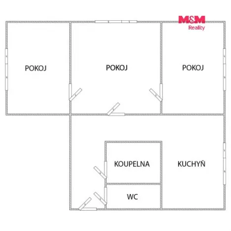 Prodej bytu 3+1, Orlová - Lutyně, Kpt. Jaroše, 55 m2