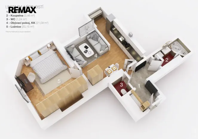 Pronájem bytu 2+kk, Praha - Bubeneč, Zelená, 52 m2