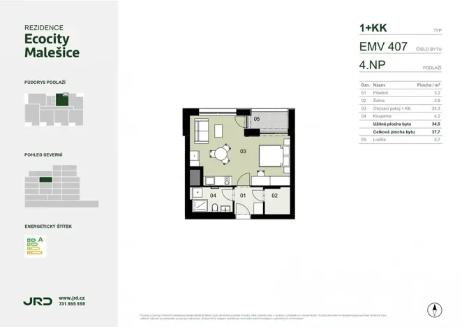 Prodej bytu 1+kk, Praha - Malešice, Univerzitní, 38 m2