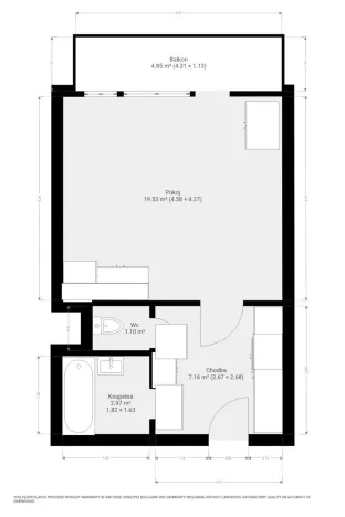 Pronájem bytu 1+kk, Brno, Oblá, 31 m2
