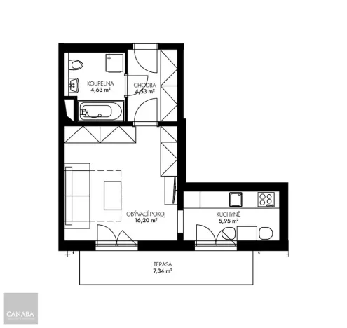 Prodej bytu 1+1, Praha - Dubeč, 38 m2