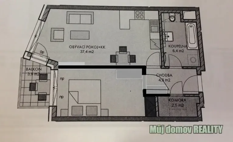 Pronájem bytu 2+kk, Praha - Stodůlky, náměstí Junkových, 58 m2