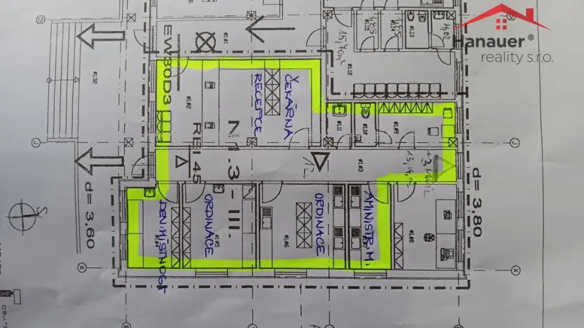 Pronájem ordinace, Ústí nad Labem - Ústí nad Labem-centrum, U Vlečky, 127 m2