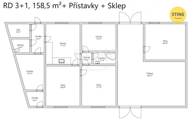 Prodej rodinného domu, Nesovice - Letošov, 158 m2