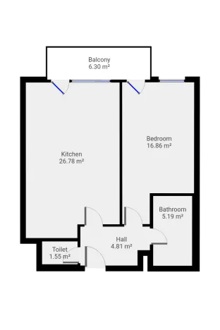 Pronájem bytu 2+kk, Praha - Vysočany, Ocelářská, 59 m2