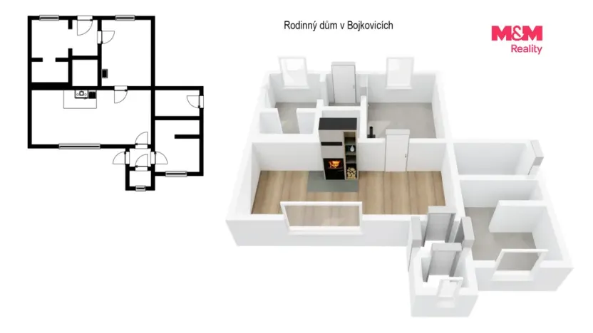 Prodej rodinného domu, Bojkovice - Přečkovice, 55 m2