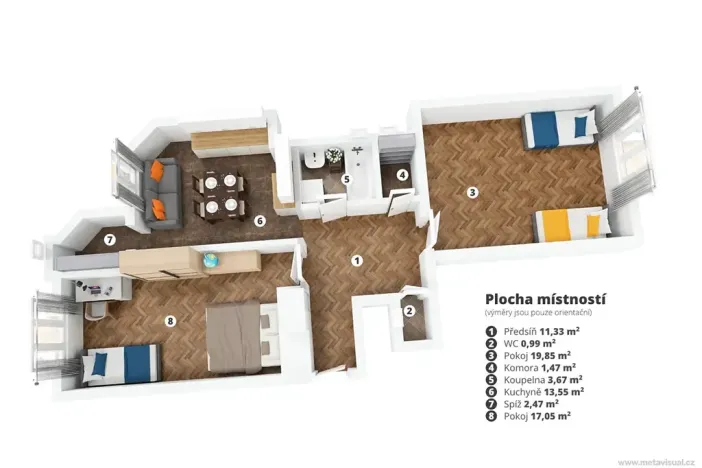 Prodej bytu 2+1, Praha - Nové Město, Na slupi, 70 m2