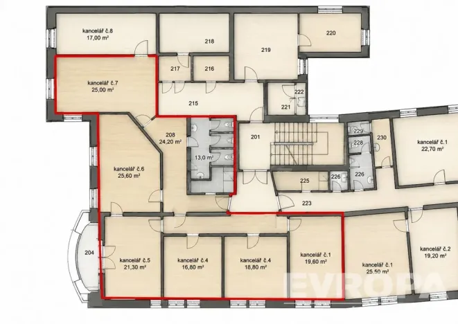 Pronájem kanceláře, Vrchlabí, Krkonošská, 160 m2