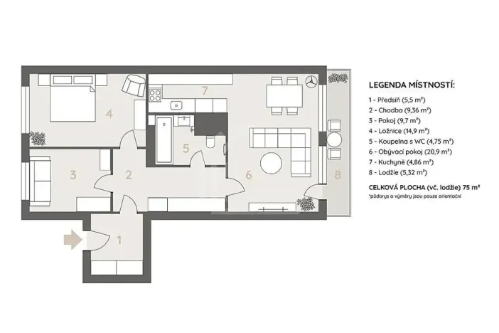 Prodej bytu 3+kk, Praha - Motol, Brdlíkova, 84 m2
