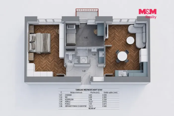 Prodej bytu 3+kk, Praha, Skloněná, 55 m2