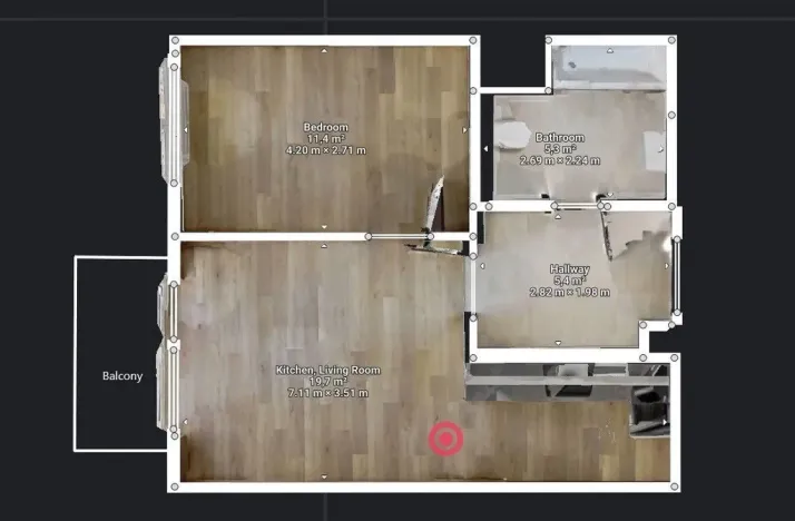 Pronájem bytu 2+kk, Olomouc, Třída Jiřího Pelikána, 46 m2