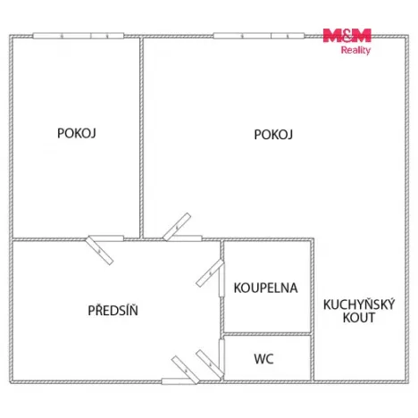 Pronájem bytu 2+kk, Most, Josefa Ševčíka, 40 m2