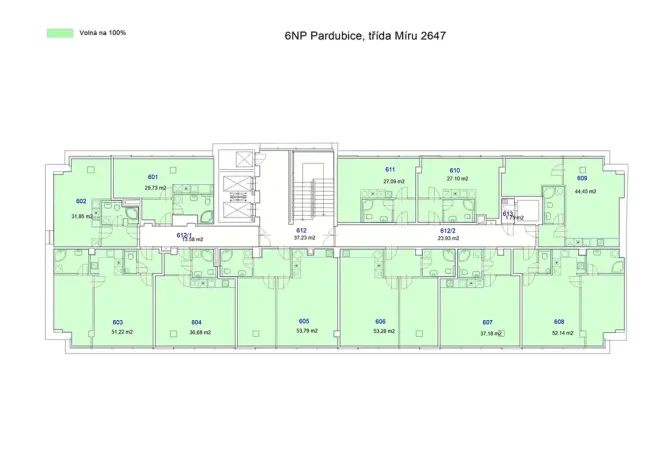 Pronájem bytu 2+kk, Pardubice, třída Míru, 51 m2