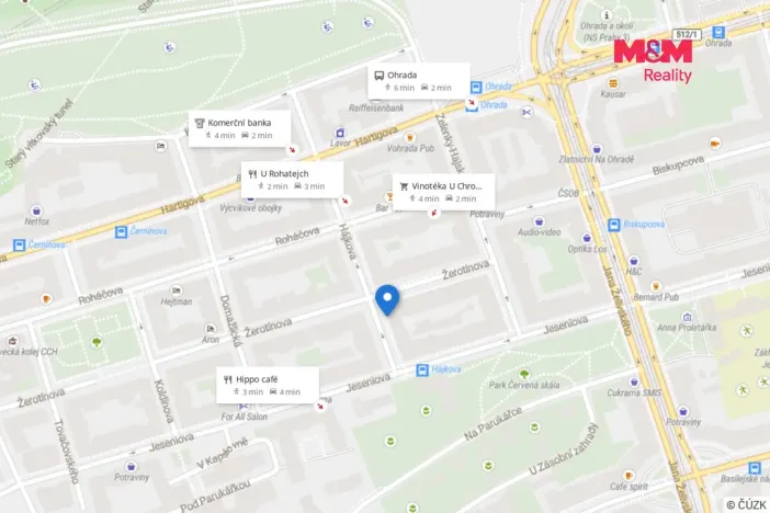 Pronájem bytu 2+kk, Praha - Žižkov, Hájkova, 45 m2