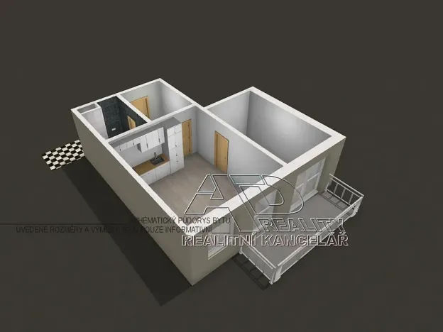 Pronájem bytu 2+kk, České Budějovice, Husova tř., 47 m2