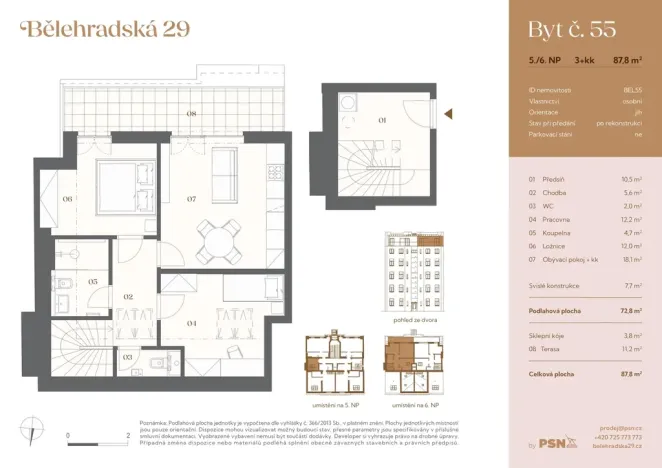 Prodej bytu 3+kk, Praha - Vinohrady, Bělehradská, 65 m2
