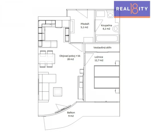 Prodej bytu 2+kk, Praha, Tupolevova, 50 m2