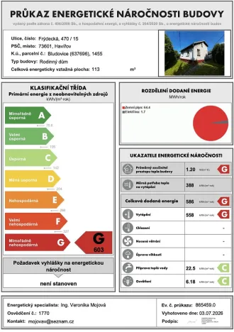 Prodej rodinného domu, Havířov - Bludovice, Frýdecká, 110 m2