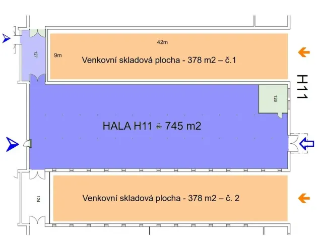 Pronájem skladu, Praha - Horní Počernice, 745 m2