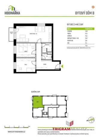 Prodej bytu 3+kk, Přelouč, Edvarda Beneše, 72 m2
