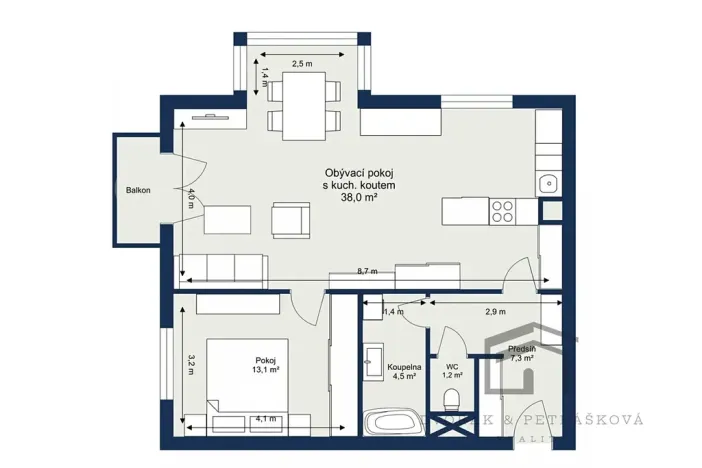 Pronájem bytu 2+kk, Praha - Záběhlice, Mattioliho, 61 m2