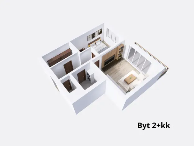 Pronájem bytu 2+kk, Olomouc - Slavonín, Topolová, 53 m2