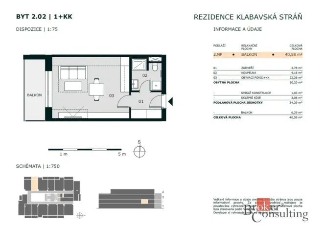 Prodej bytu 1+kk, Rokycany - Plzeňské Předměstí, Litohlavská, 40 m2