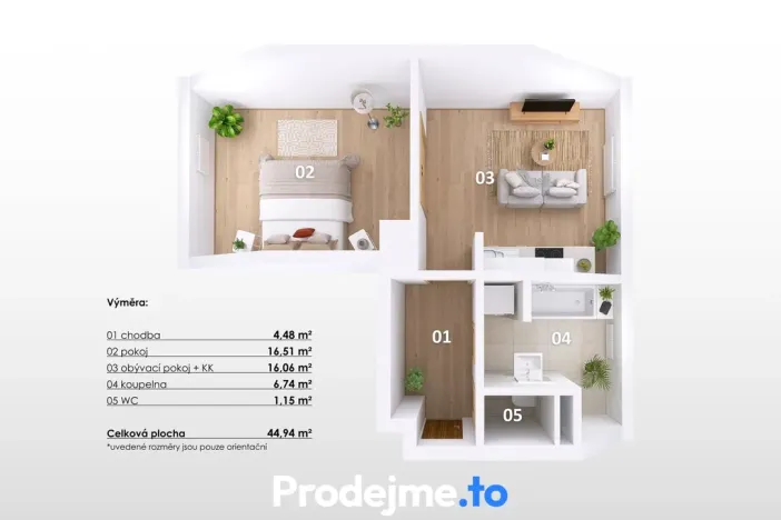 Prodej bytu 1+1, Znojmo, Smetanova, 45 m2