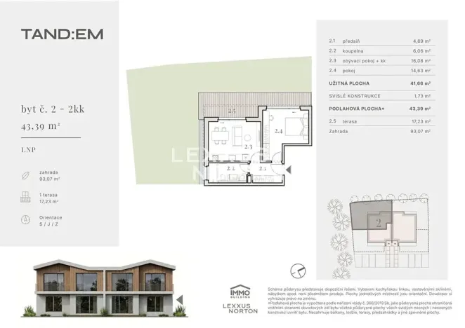 Prodej bytu 2+kk, Horoměřice, J. K. Tyla, 42 m2
