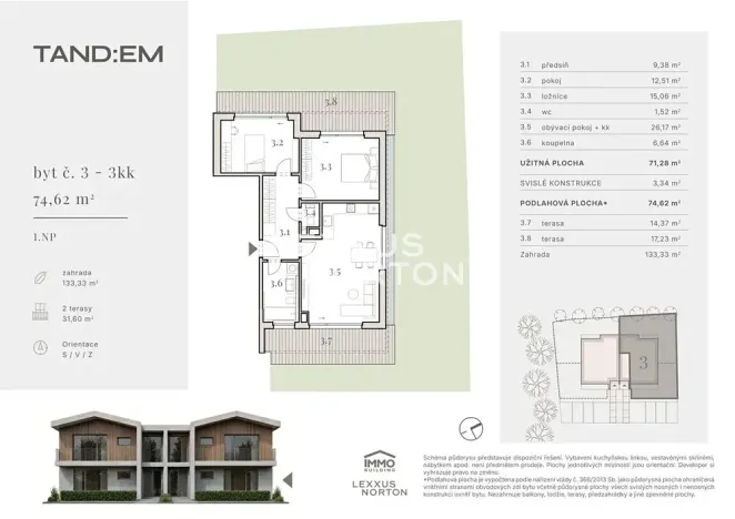 Prodej bytu 3+kk, Horoměřice, J. K. Tyla, 71 m2
