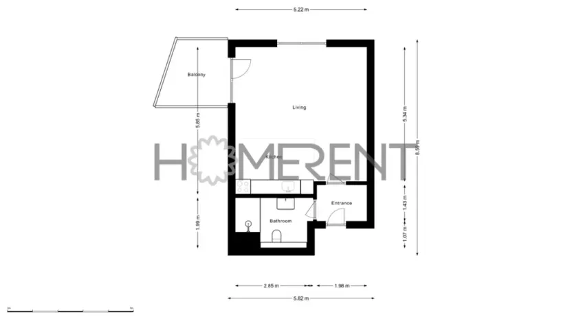 Pronájem bytu 1+kk, Praha - Nové Město, Vyšehradská, 37 m2