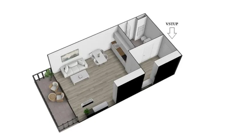Pronájem bytu 1+kk, Rajhrad, Masarykova, 41 m2