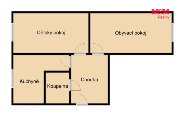 Prodej bytu 2+1, Pacov, Na Blatech, 54 m2