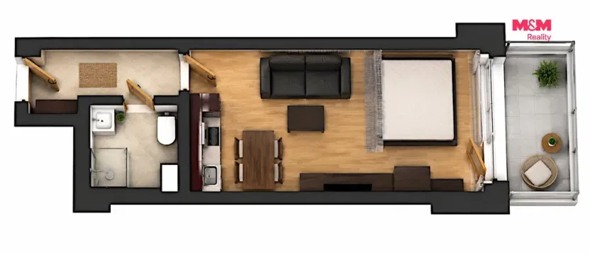 Prodej bytu 1+kk, Praha - Zličín, Milotická, 32 m2