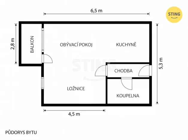 Prodej bytu 1+kk, Brno, Francouzská, 30 m2