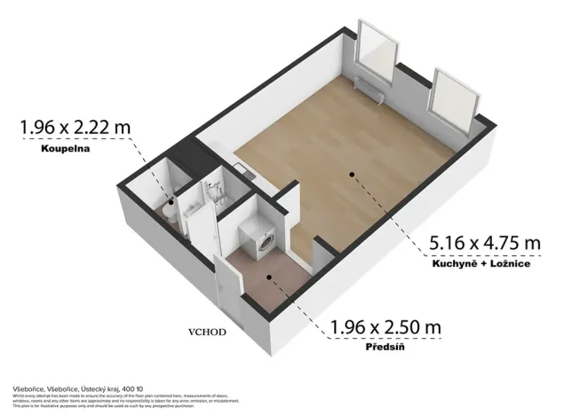 Prodej bytu 1+kk, Ústí nad Labem, Spartakiádní, 31 m2