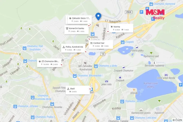 Pronájem bytu 1+1, Chomutov, 17. listopadu, 36 m2