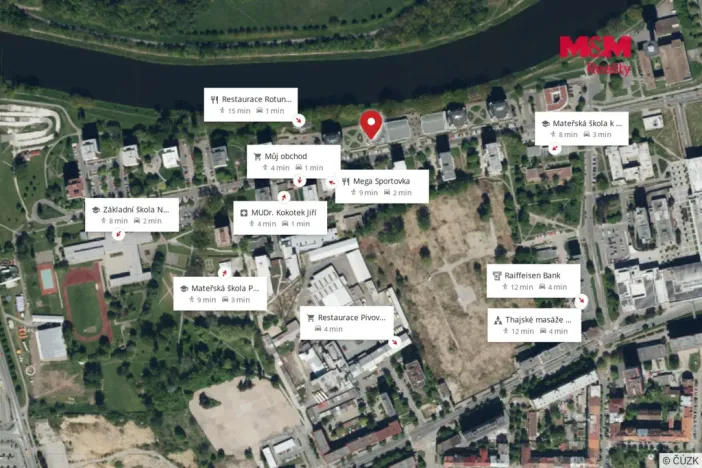 Prodej bytu 1+kk, Pardubice - Zelené Předměstí, nábřeží Závodu míru, 32 m2