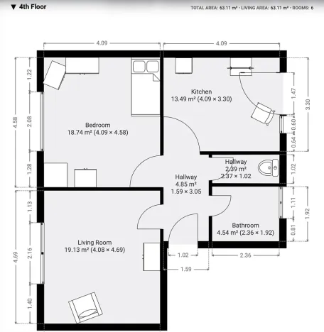 Prodej bytu 2+1, Cheb, Pivovarská, 63 m2