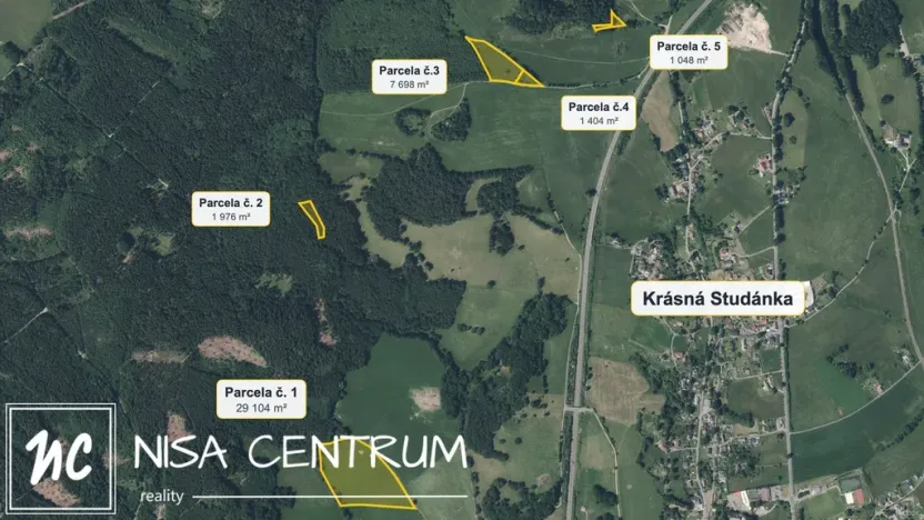 Prodej louky, Liberec - Liberec XXXI-Krásná Studánka, 41230 m2