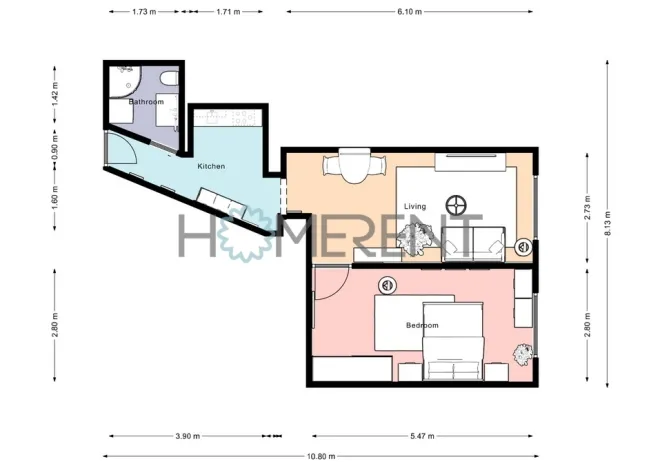Pronájem bytu 2+kk, Praha - Vršovice, Ruská, 44 m2