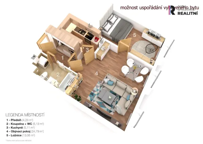 Pronájem bytu 2+1, Benešov, Dukelská, 53 m2