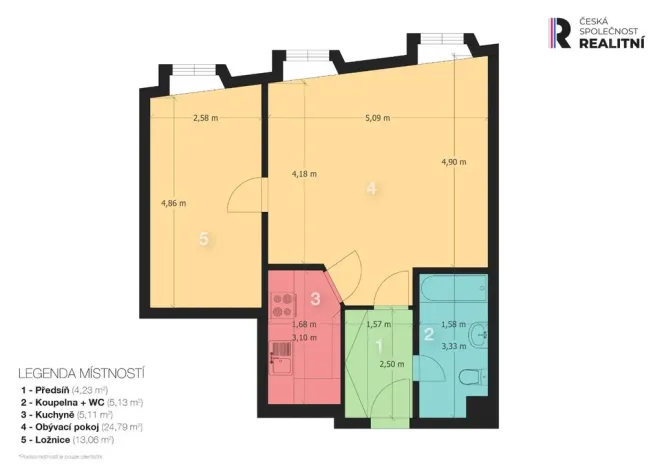 Pronájem bytu 2+1, Benešov, Dukelská, 53 m2