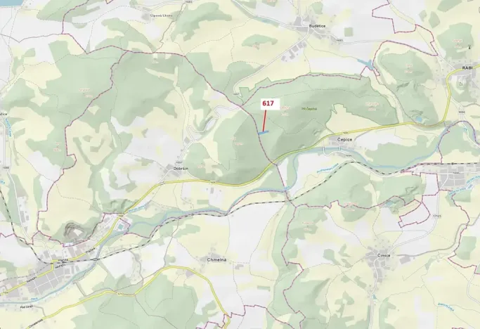 Dražba lesa, Rabí, 4280 m2