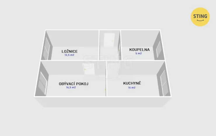 Pronájem bytu 2+1, Opava - Předměstí, Máchova, 49 m2
