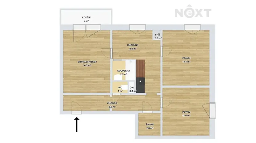 Pronájem bytu 3+1, Olomouc, Přichystalova, 71 m2
