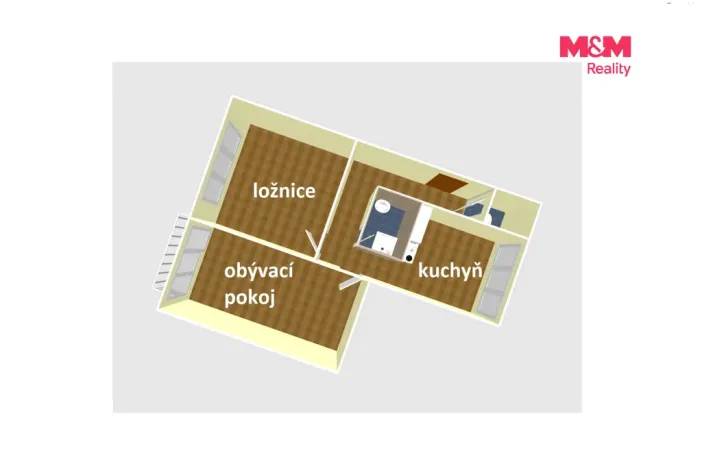 Pronájem bytu 2+1, Jindřichův Hradec - Jindřichův Hradec III, sídliště Vajgar, 61 m2