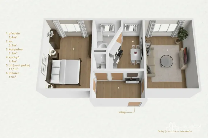 Prodej bytu 2+1, Chodov, Zahradní, 52 m2