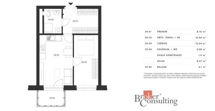 Pronájem bytu 2+kk, Hořovice, Pšeničná, 56 m2