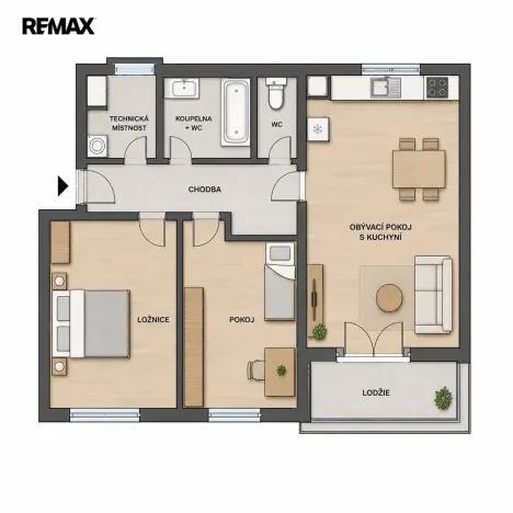 Pronájem bytu 3+kk, Praha - Hloubětín, Poděbradská, 70 m2